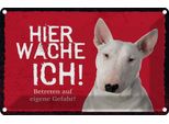Vianmo Insegna Di Latta 12X18 Cm Bullterrier Hier Wache Eigene Gefahr