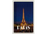 Vianmo Insegna Di Latta 30X20 Cm Paris France Eiffelturm Nacht Lichter