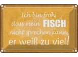 Vianmo Insegna Di Latta 12X18 Cm Froh Mein Fisch Nicht Sprechen
