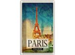 Vianmo Insegna Di Latta 30X20 Cm Paris Frankreich Eiffelturm Kunst