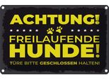 Vianmo Insegna Di Latta 20X30 Cm Achtung Freilaufende Hunde