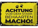 Vianmo Insegna Di Latta 12X18 Cm Hund Achtung Vor Stark Behaarten Macho