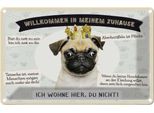 Vianmo Insegna Di Latta 20X30 Cm Tiere Mops Willkommen Wohne Hier