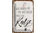 Vianmo Insegna Di Latta 30X20 Cm Katze Wer Narben Hat Was Erlebt