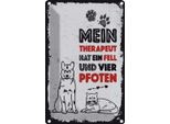 Vianmo Insegna Di Latta 18X12 Cm Tiere Mein Therapeut 4 Pfoten
