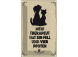Vianmo Insegna Di Latta 30X20 Cm Tiere Mein Therapeut Hat 4 Pfoten