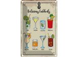 Vianmo Insegna Di Latta 30X20 Cm Cocktails Mojito Martini Margarita