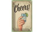 Vianmo Insegna Di Latta 30X20 Cm Cheers Gin Tonic Lemon Prost