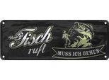 Vianmo Insegna Di Latta 10X27 Cm Wenn Der Fisch Ruft Muss Ich Gehen
