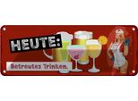 Vianmo Insegna Di Latta 10X27 Cm Heute Betreutes Trinken Alkohol