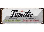 Vianmo Insegna Di Latta 10X27 Cm Familie Du Bist Nie Alleine