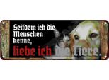 Vianmo Insegna Di Latta 10X27 Cm Seitdem Ich Menschen Kenne Liebe Tiere