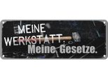Vianmo Insegna Di Latta 10X27 Cm Meine Werkstatt Meine Gesetze