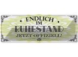 Vianmo Insegna Di Latta 10X27 Cm Endlich Im Ruhestand Offiziell