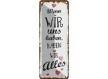 Vianmo Insegna Di Latta 27X10 Cm Wenn Wir Uns Haben, Haben Alles