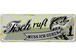 Vianmo Insegna Di Latta 10X27 Cm Wenn Fisch Ruft Muss Ich Gehen