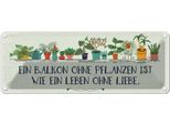 Vianmo Insegna Di Latta 10X27 Cm Balkon Ohne Pflanzen Leben Ohne