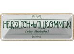 Vianmo Insegna Di Latta 10X27 Cm Herzlich Willkommen WäRe üBertrieben