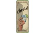 Vianmo Insegna Di Latta 27X10 Cm Cheers Gin Tonic Lemon Prost