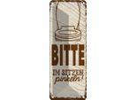 Vianmo Insegna Di Latta 27X10 Cm Lustig Bitte Im Sitzen Pinkeln