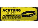 Vianmo Insegna Di Latta 10X27 Cm Achtung Unsere Alarmanlage Beisst