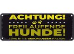 Vianmo Insegna Di Latta 10X27 Cm Achtung Freilaufende Hunde