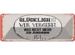 Vianmo Insegna Di Latta 10X27 Cm GlüCklich Wer Vergisst