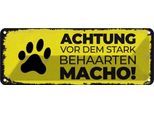 Vianmo Insegna Di Latta 10X27 Cm Achtung Vor Stark Behaarten Macho
