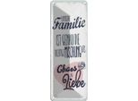 Vianmo Insegna Di Latta 27X10 Cm Unsere Familie Chaos Liebe Herz