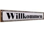 Vianmo Insegna In Legno 10X46 Cm Willkommen
