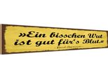 Vianmo Insegna In Legno 10X46 Cm Bisschen Wut Ist Gut FüRs Blut