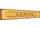 Vianmo Insegna In Legno 10X46 Cm Leben Muss Man Es VorwäRts