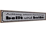 Vianmo Insegna In Legno 10X46 Cm Achtung Alarmanlage Bellt BeißT