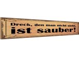 Vianmo Insegna In Legno 10X46 Cm Dreck Den Man Nicht Sieht Sauber