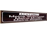 Vianmo Insegna In Legno 10X46 Cm Meine Wohnung Meine Musik Regeln