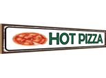 Vianmo Insegna In Legno 10X46 Cm Hot Pizza Fast Food