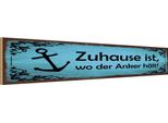 Vianmo Insegna In Legno 10X46 Cm Zuhause Ist Wo Der Anker HäLt