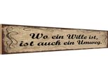 Vianmo Insegna In Legno 10X46 Cm Wo Wille Ist Ist Auch Ein Umweg