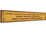 Vianmo Insegna In Legno 10X46 Cm Alle Chillen Papa Muss Grillen