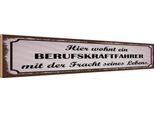 Vianmo Insegna In Legno 10X46 Cm Hier Wohnt Berufskraftfahrer