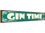 Vianmo Insegna In Legno 10X46 Cm Gin Time Alkohol