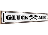 Vianmo Insegna In Legno 10X46 Cm GlüCk Auf Hammer Bergbau