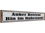 Vianmo Insegna In Legno 10X46 Cm AußEr Betrieb Bin Im Ruhestand