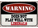 Vianmo Insegna In Legno 20X30 Cm Warning Does Not Play With Liberals