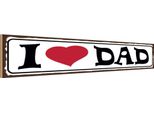 Vianmo Insegna In Legno 10X46 Cm I Love Dad Papa