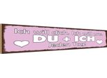 Vianmo Insegna In Legno 10X46 Cm Du & Ich Jeden Tag Ich Will Dich