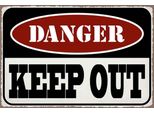 Vianmo Insegna In Legno 20X30 Cm Danger Keep Out Kein Zutritt