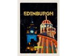 Vianmo Insegna In Legno 30X20 Cm Edinburgh Scotland Nacht Lichter