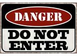 Vianmo Insegna In Legno 20X30 Cm Warning Do Not Enter Betreten Verbot