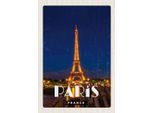 Vianmo Insegna In Legno 30X20 Cm Paris France Eiffelturm Nacht Lichter